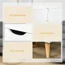 HOMCOM Bedside Table, Bedside Cabinet with 3 Drawers, Side End Table with Pine Wood Legs for Bedroom Living Room, White image 5