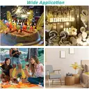 Yuejia 12Pcs 19.4in/49.27cmArtificial Gold Palm Leaves Realistic Golden Plants Leaf Fake Gold Tropical Palm Leaf Faux Gold Leaves Decorations for Balloon Garland Decor Wedding Birthday Tropical Jungle Party image 4