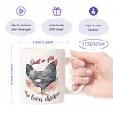 Alphynix 1pc 11oz White Mug with "Just a Girl Who Loves Chickens" Quote & Rooster Floral Art, Charming Farmhouse Christmas or Thanksgiving Gift image 7