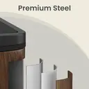 SONGMICSHOME  Kitchen Pedal Bin, 2-Compartment Recycling Rubbish Bin with Soft Close Lids, for Home, Removable Inner Buckets, Walnut image 5