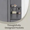 SONGMICSHOME  Fabric Wardrobe, 170 x 45 x 167 cm, 4 Hanging Compartments, with Shelves, 4 Side Pockets, Plenty of Space, Grey image 6