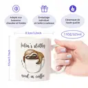 Alphynix Mug blanc 11 oz (1 pièce) avec l’inscription « Feelin Slothy, Need a Coffee » et un paresseux dormant dans une tasse, humoristique et touchant, cadeau de Noël, Thanksgiving, Saint-Valentin ou d’anniversaire image 7