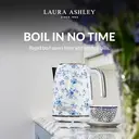 VQ Laura Ashley Retro Jug Kettle, 1.7L, Rapid Boil, Hand-Applied China Rose Print, Vintage, Stainless Steel, Blue Floral - VQSBPKK278LACR image 2