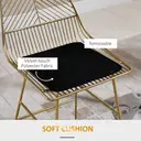 HOMCOM Set of 2 Bar Stools, Modern Counter Height Breakfast Bar Chairs with Wire Metal Frame for Kitchen, Dining Room, Gold image 5