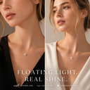 Collier en moissanite blanche VoxorAI – Bijou, accessoire de mode élégant et polyvalent, orné de zirconium coloré. Collier en forme de larme de sirène.	 image 5