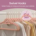 Velvet Hanger, 42.7x22x0.6cm, Rose Gold and Light Pink, Set of 50 image 3