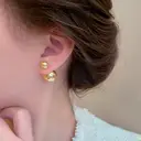 VoxorAI gold classic double pearl earrings with two pearls on both sides, light luxury, high fashion, niche new products 6mm and 14mm image 5