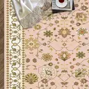 Area Rug Living Room Rugs: Floral Washable Rug Vintage Soft Boho Non-Slip Carpet Indoor Floor Stain Resistant Large Carpets for Bedroom Dining Room Farmhouse Nursery Hallway Home Office.35.8*59.8inch image 1