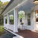 Yuejia Lot de 4 bouquets suspendus de fleurs artificielles en soie liseron blanc - 75 cm image 6