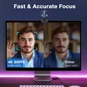 EMEET 4K Webcam with Sony Sensor, PDAF Autofocus, Noise-Reducing Microphones, Adjustable 73° FOV, Privacy Cover, Plug & Play USB Webcam + Tripod image 4