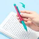 M&G So Many Cats Erasable Gel Pens, 6 Pack Erasable Pen Fine Point 0.5mm, Crystal Blue Retractable Erasable Gel Ink Pen with Comfort Grip, Make Mistakes Disappear for Drawing Writing Planner and Crossword Puzzles image 1