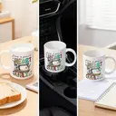 Alphynix 1 Mug blanc 33cl avec citation "Je couds un morceau de mon CŒUR dans chaque COUVRE-LIT" & lettres patchwork, cadeau de Noël ou Thanksgiving sincère pour adeptes du patchwork,Le cadeau de la saint-valentin, cadeau d’anniversaire image 5