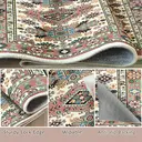 Boho Vintage Floral rugs, Non - Slip, Persian - Style Ornate Pattern, Soft & Durable, Ideal for Entryway, Adds Elegant Charm to Home Decor,Red,72*107.8inch image 2