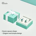 Oirlv Velvet Storage Box Necklace Pendant Bracelet Long chain Bow-knot Wedding Jewelry Packaging Gift Box Showcase Display, Suit for Wedding, Engagement, Proposal, Birthday and Anniversary 1pcs image 7