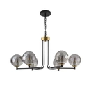Homary Black & Gold Sputnik Glass Chandelier 6-Light Ceiling Light Adjustable Height image 0