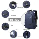 Smart Travel Backpack for 15.6” Laptop with USB Port, Lightweight Anti-Theft Daypack for Work, Study & Daily Commute (Navy) image 4