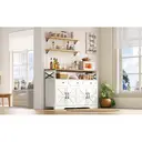 Buffet De Cuisine Avec Rangement-meubles De Cuisine Bas Avec 4 Portes Et 3 Tiroirs-Blanc image 8