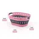 Swan x Lynsey Oval Collapsible Laundry Basket With Soft Grip Handles, 60Litre, Pink And Grey image 5