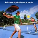 NIUPIPO Set de 2 Paddles Pickleball – Matériau en Fibre de Carbone, Noyau en Nid d'Abeille Polypropylène, Certifié USAPA, Léger et Durable, Convient aux Débutants et aux Joueurs Professionnels, MX-75 image 6