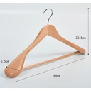 6 Pack High-Grade Solid Wooden Suit Hangers, Natural Wood Finish, Wide Shoulder for Suits, Coats & Shirts image 4