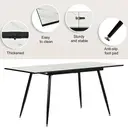 URBAN MEUBLE White Marble Effect Extendable Dining Table image 6