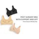 Feelingirl 3D Molded Post Surgery Compression Chest Surpport Front Hooks Anti-Sag Breathable and Adjustable Bra for Women XL Black, Couple Gift Perfect Gift image 7