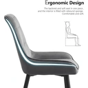 CLIPOP Cream Dining Chairs Set of 2 Velvet Upholstered Kitchen Chairs with Soft Backrest and Metal Legs, Lounge Leisure Reception Chairs for Dining room Living room or Office 0199 deep grey velvet 48.5*45.5*83 cm image 3