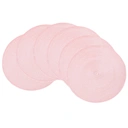 PP Round Placemat
Light Pink，Set of 6 Round Braided Placemats Table Mats for Dining Tables Washable Non-Slip Place Mats 15 inch for Home Decoration image 0