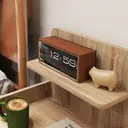 HOMCOM Bedside Table, Bedside Cabinet with Drawer, Modern Side Table with Shelf for Bedroom, Living Room, Natural Wood Effect image 8