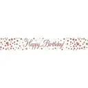 Rose Gold Holographic Happy Birthday Banner 9FT image 0