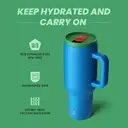 Bottle Bottle 40oz Stainless Steel Vacuum Tumbler With Handle And Straw, Travel Mug, Car Cup, Water Bottle For Gifts, Party, Office, Coffee (Deep Sea) image 1