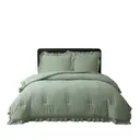 Meeallhome  Comforter Set  Vintage Ruffle Bed Set 135*200cm/50*75cm*1  Turquoise image 7