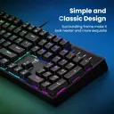 ET 100 % kabelgebundene mechanische Gaming-Tastatur, US-Layout, Blue Switch, USB-kabelgebundene Tastatur, 20 Modi für RGB-Hintergrundbeleuchtung, 104 Tasten in voller Größe, Clicky-Tastaturen, Anti-Ghosting/spritzwassergeschützte Regenbogen-LED-Tastaturen für PC (Schwarz) image 2