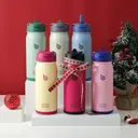 BOTTLE BOTTLE 16oz Insulated Water Bottle Stainless Steel Sport Water Bottle with Straw Dual-use Lid Design for Gym with Pill Box Pink image 5