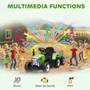 HOMCOM Kids Electric Car, 12V Electric Ride on Tractor and Trailer with Detachable Trailer Remote Control, USB, Horn, Lights, image 6