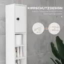 kleankin Badezimmerschrank schmal, Badschrank Hochschrank mit 4 offenen Fächern und Schublade, Toilettenschrank für Wohnzimmer Badezimmer kleine Räume, 20 x 20 x 180 cm Weiß image 4