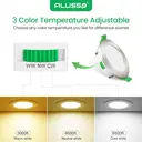 ALUSSO Spot LED encastrable 230 V, 4 W, IP44, dimmable, ultra-plat 30 mm, diamètre d'encastrement 55-68 mm, blanc chaud 3000 K, blanc neutre 4000 K, blanc froid 6500 K, lot de 6 image 2
