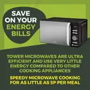 Tower Cavaletto Manual Microwave - Black & Rose Gold, 20L, 800W, with 5 Power Levels & 35 Minute Timer, T24038RG image 2