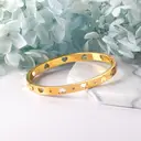 18K Gold Plated Stainless Steel Bangle for Women, Inlaid Round Cubic Zirconia Stones, Classic Luxury Cuff Bracelet image 2
