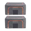 2 Pack Extra Large 66L Clothes Storage Bags with Reinforced Handles and Windows, Closet Organizers image 0