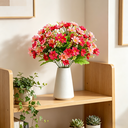 Yuejia 4Pcs 12.6in/32cmArtificial Chrysanthemum Flowers Fake Bouquet Without Vase for Office Family Party Home Wedding Decorations,High-end Artificial Flowers Faux Floral Daisy Bouquet Pack for Decor(rose red) image 1