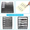 Senhoglb Porte-documents mural A4 en maille métallique à 5 niveaux et crochets - Noir image 2