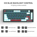 MageGee STAR75 75% Wired Mechanical Keyboard, QWERTY US layout, Compact Blue Backlit Wired Gaming Keyboards with Red Switches, EVA Foam, Knob Control, STAR75 Portable NKRO PC Gaming Keyboard - White & Black image 2