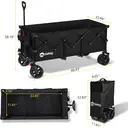 Sekey XXXL Bolderkar, opvouwbaar, 300 l, 200 kg belastbaar, opvouwbare bolderkar, 17 x 10 cm, extra brede banden, voor alle terreinen, gepatenteerd inklapbaar uit vier richtingen, XXXL-Super 4013, Diepzwart image 6