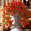 Yuejia Lot de 4 bouquets suspendus de fleurs artificielles en soie liseron rouge - 75 cm image 8