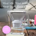 BRITA Water Filter Jug Style Essential White incl 1x MAXTRA PRO Pure Performance Cartridge - Fridge-Fitting Design Pitcher with Smart LED-LTI and Flip-Lid Reduces Chlorine, Limescale and Impurities image 1