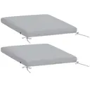 Outsunny Lot de 2 coussins de chaise de jardin, galettes de chaise 50 x 50 cm, mousse haute densité, antidérapants, lavables, pour mobilier extérieur, chaise, 50x50 cm, gris image 0