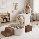 BanaSuper Coffret de jeu doux pour enfants, blocs de construction XXL en mousse pour tout-petits, pataugeoire en mousse pour bébé, blocs d’équilibre avec pataugeoire (sans balles), parc de jeux pour équilibre et ramassage, jouet Montessori image 3