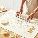 Maxcook Tapis de cuisson en silicone (Couleur crème), 50 x 70 cm - Tapis de pâtisserie antidérapant pour étaler la pâte, pâte à tarte et pâte à sucre, Revêtement de four avec graduations MCPJ2607 image 5