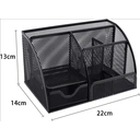 Senhoglb Organiseur de bureau en maille métallique, noire image 1